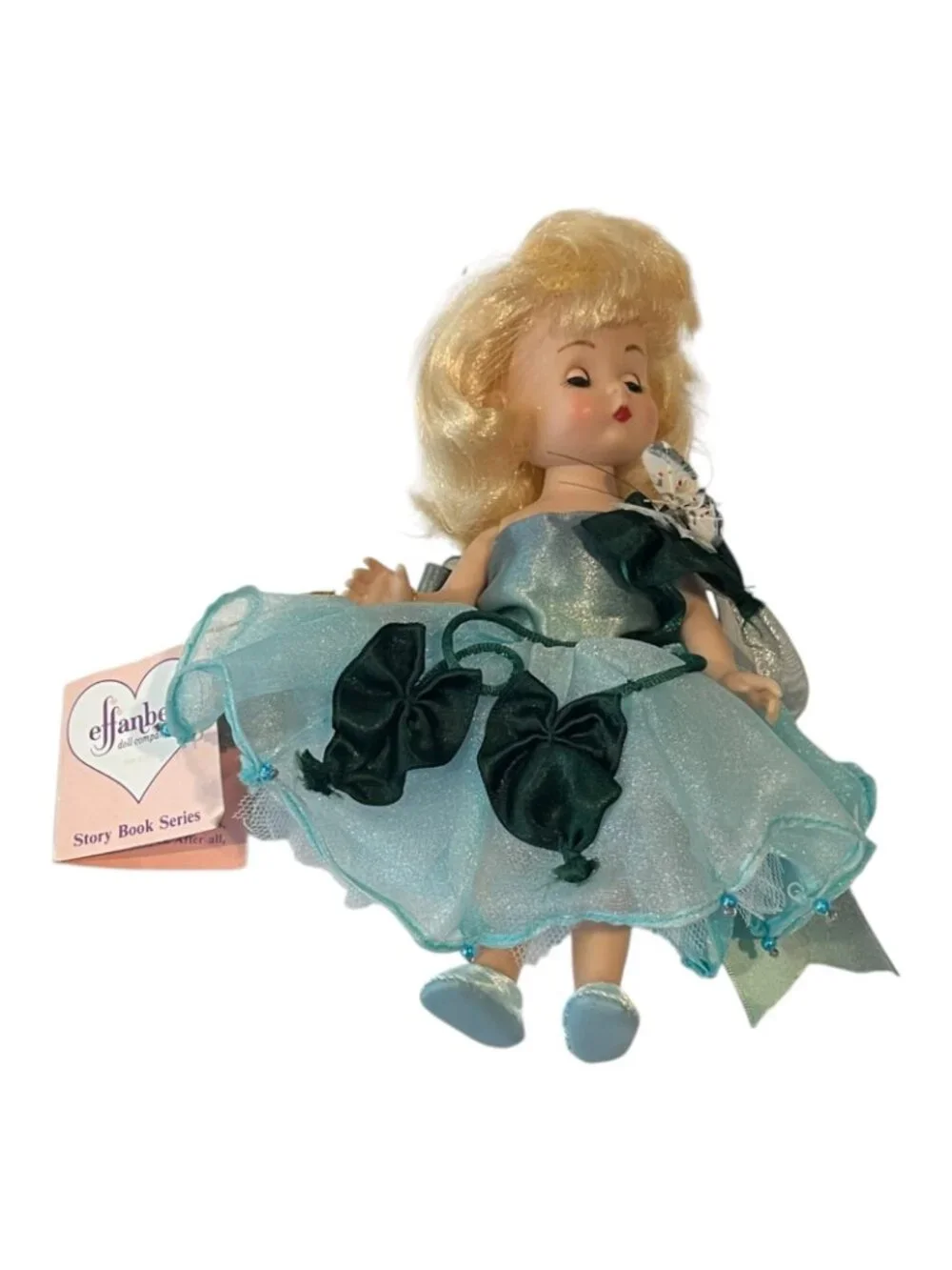 Vintage Effanbee Story Book Series Doll Blue Dress Gown Pink Hang Tag Blonde